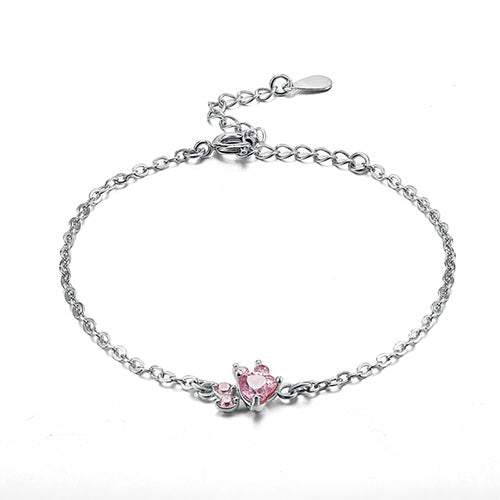Roséguld tassel och tassel smyckeset – 4 delar med zirconiahjärta (Ring, Halsband, Örhängen, Armband)