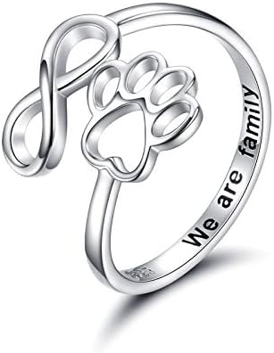 Handgjord tass- och hjärt-ring – Justerbar 925 sterlingsilver