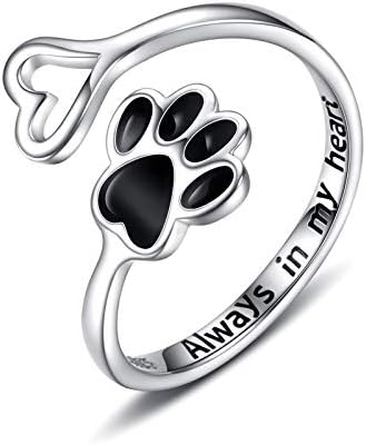 Handgjord tass- och hjärt-ring – Justerbar 925 sterlingsilver