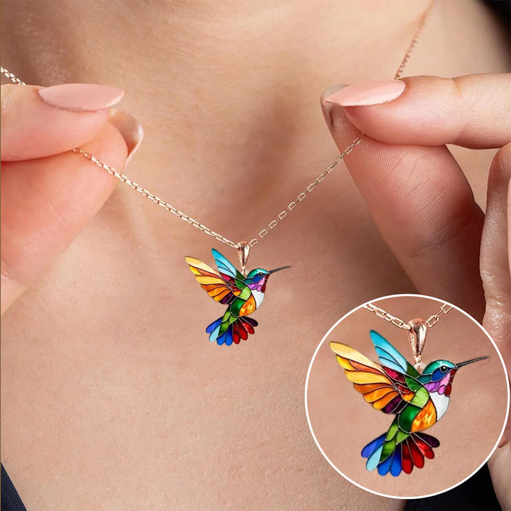 Vackert kolibri-halsband med bonusörhängen – Begränsat tids erbjudande
