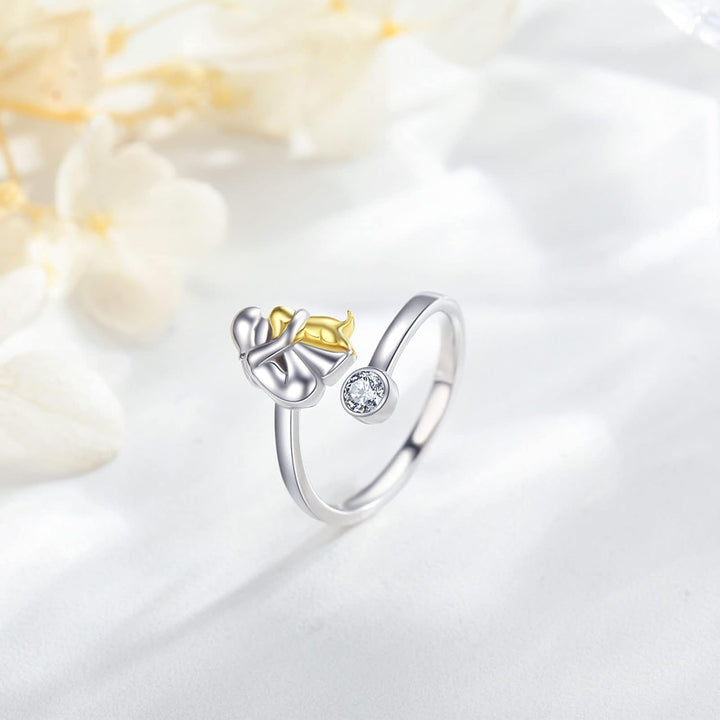 925 Sterling Silver Hundring med Zirkonia – Justerbar och Handgjord