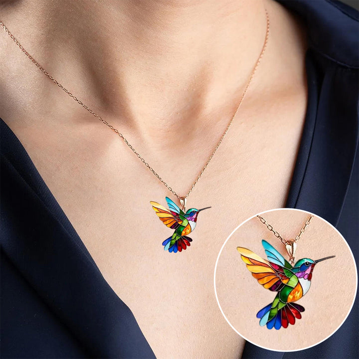 Vackert kolibri-halsband med bonusörhängen – Begränsat tids erbjudande