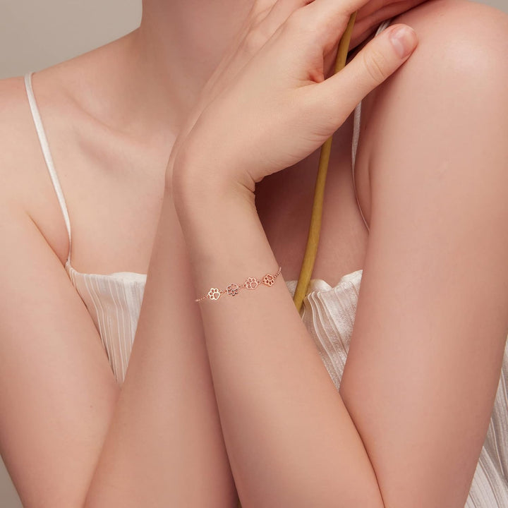 Sterlingsilver Tassavtryck armband – Justerbar passform