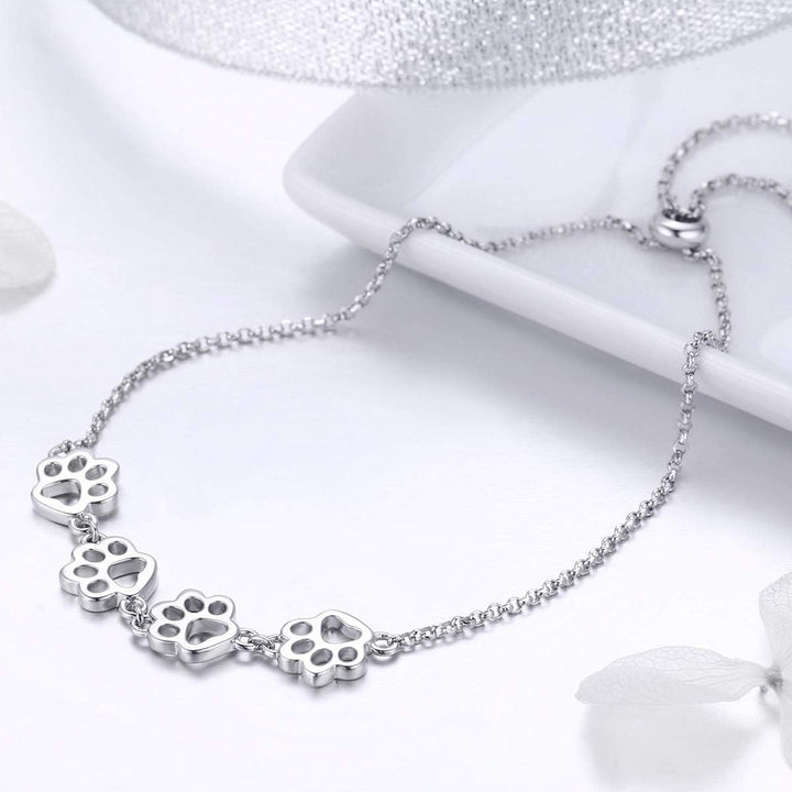 Sterlingsilver Tassavtryck armband – Justerbar passform