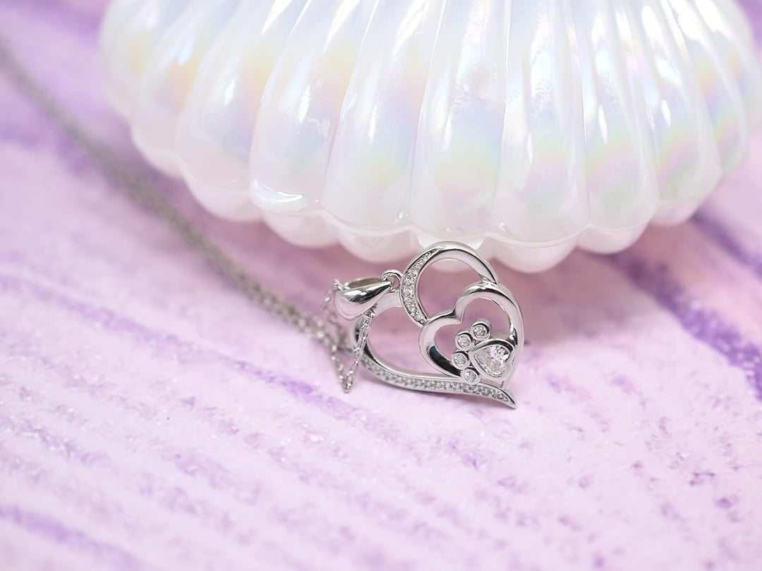 Sterling Silver Fågel- och Hjärtkedja med Zirkonia