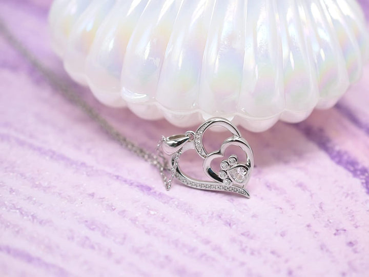 Sterling Silver Fågel- och Hjärtkedja med Zirkonia