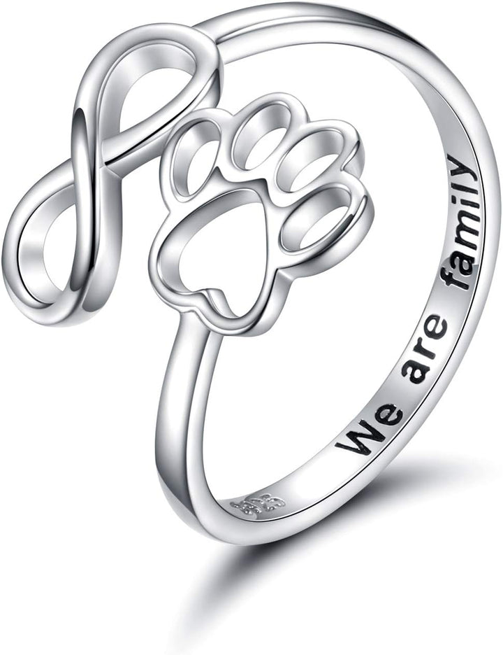 Handgjord tass- och hjärt-ring – Justerbar 925 sterlingsilver