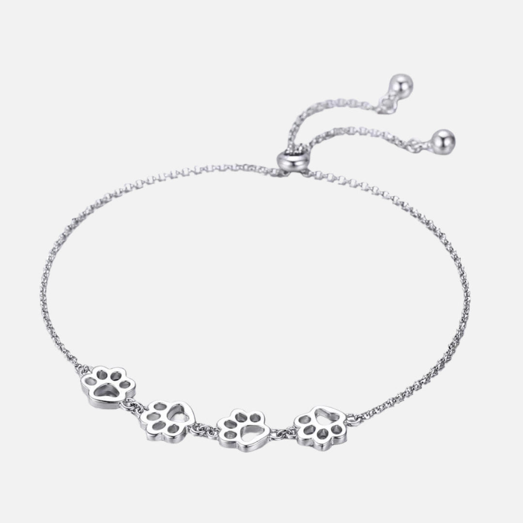 Sterlingsilver Tassavtryck armband – Justerbar passform