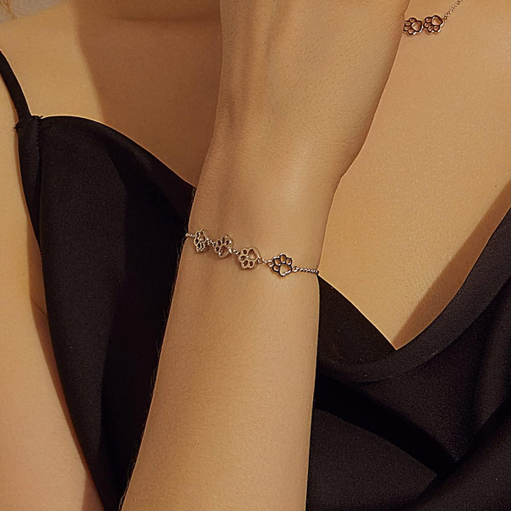 Sterlingsilver Tassavtryck armband – Justerbar passform
