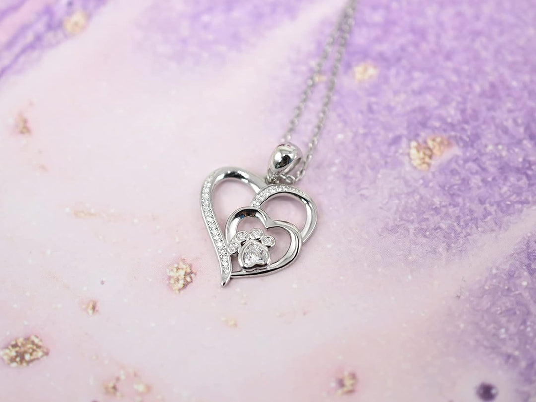 Sterling Silver Fågel- och Hjärtkedja med Zirkonia