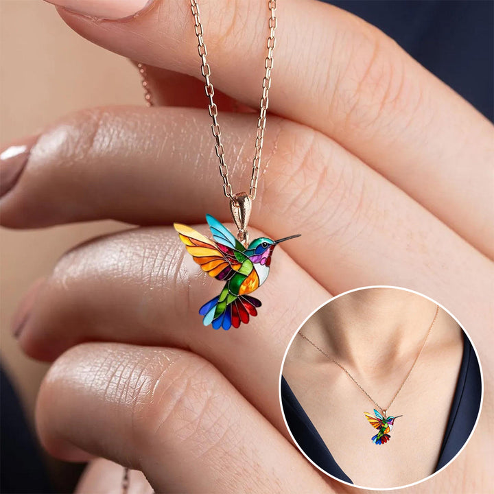 Vackert kolibri-halsband med bonusörhängen – Begränsat tids erbjudande