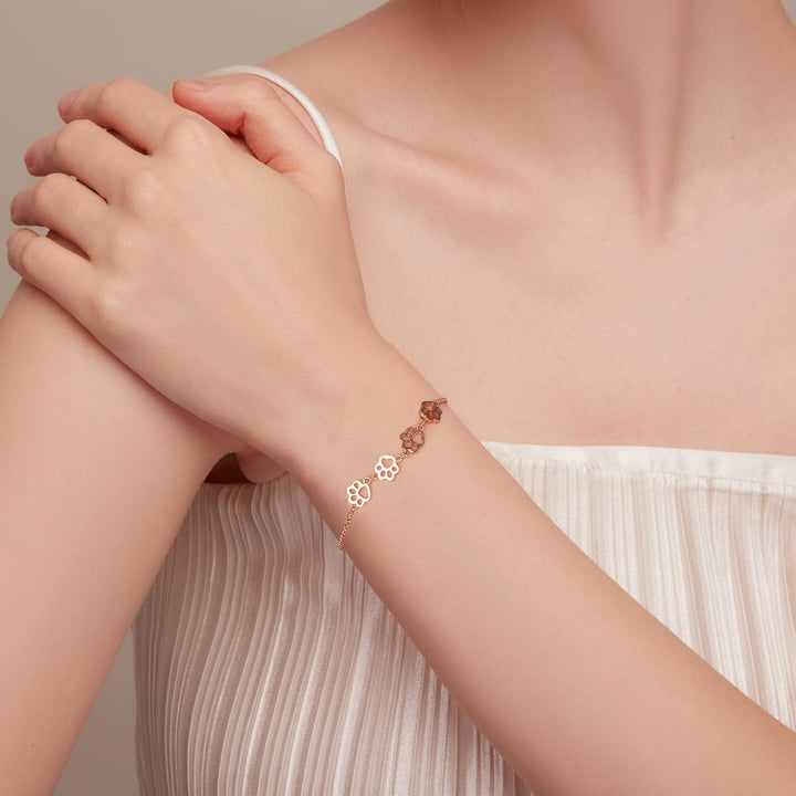 Sterlingsilver Tassavtryck armband – Justerbar passform