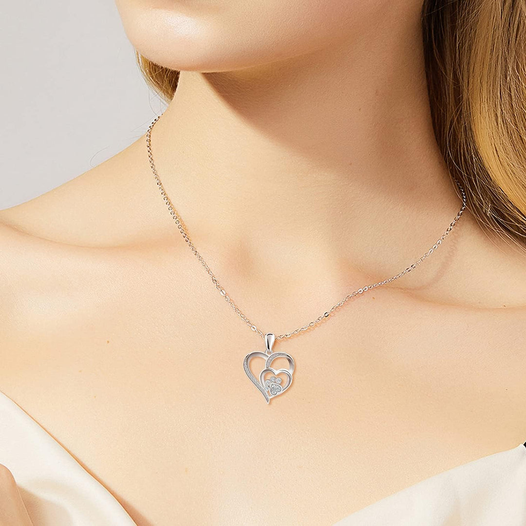 Sterling Silver Fågel- och Hjärtkedja med Zirkonia