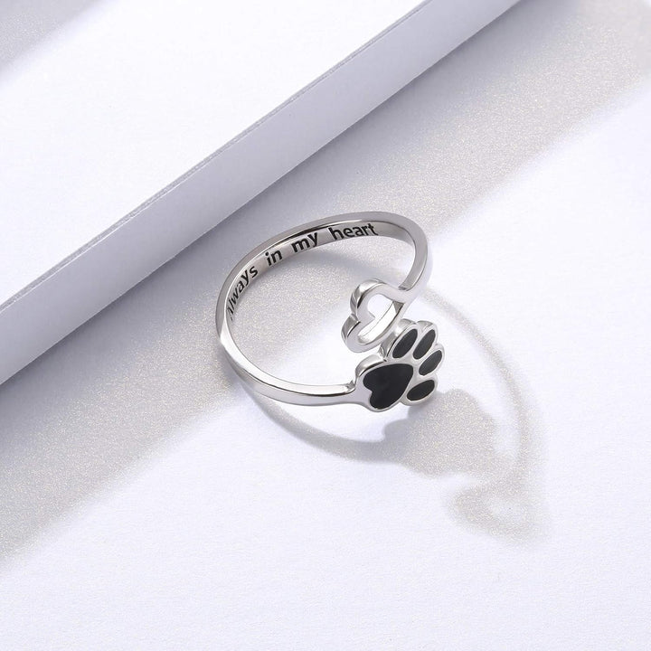 Handgjord tass- och hjärt-ring – Justerbar 925 sterlingsilver