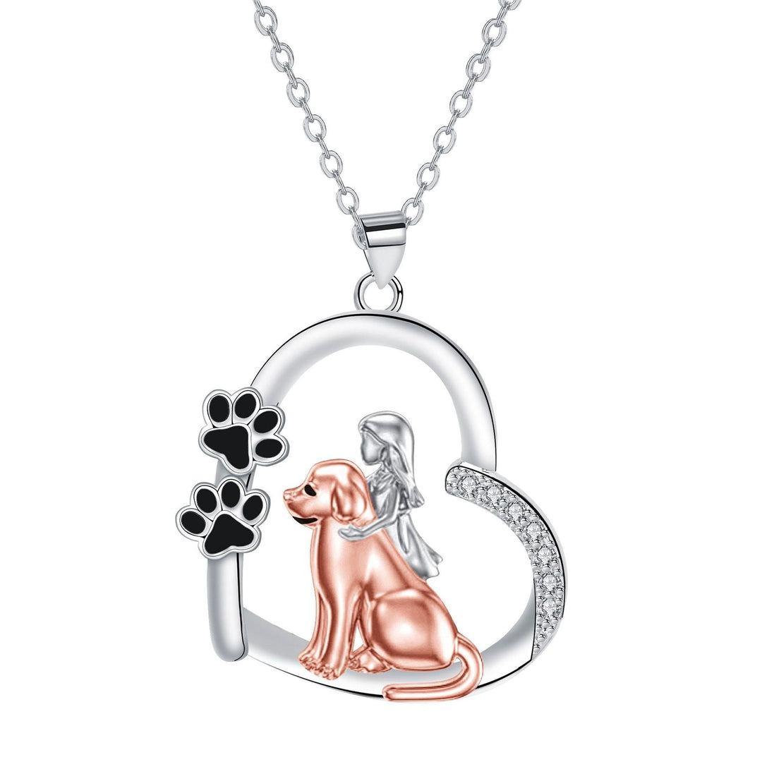 Hund- och flicka-halsband i hjärtaform