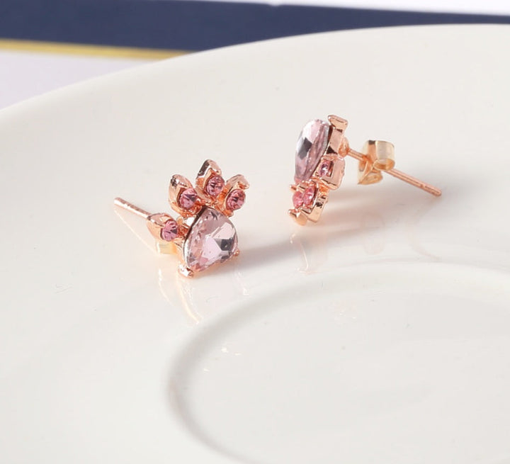 Roséguld tassel och tassel smyckeset – 4 delar med zirconiahjärta (Ring, Halsband, Örhängen, Armband)