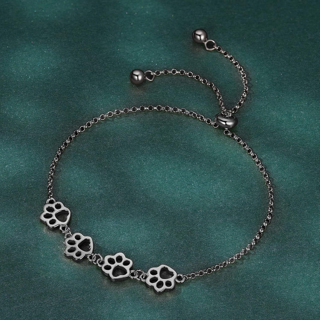 Sterlingsilver Tassavtryck armband – Justerbar passform