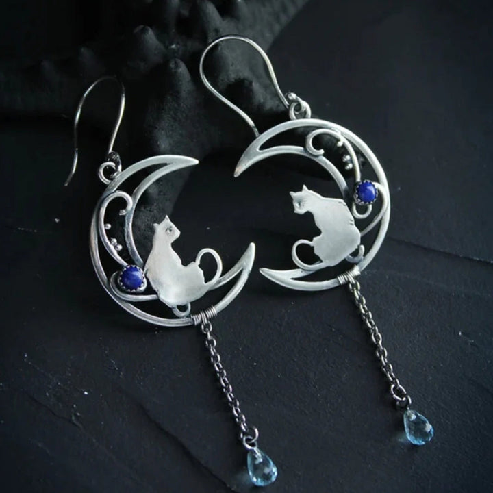 Blå Zirkonia Katt Boho Örhängen i Sterlingsilver