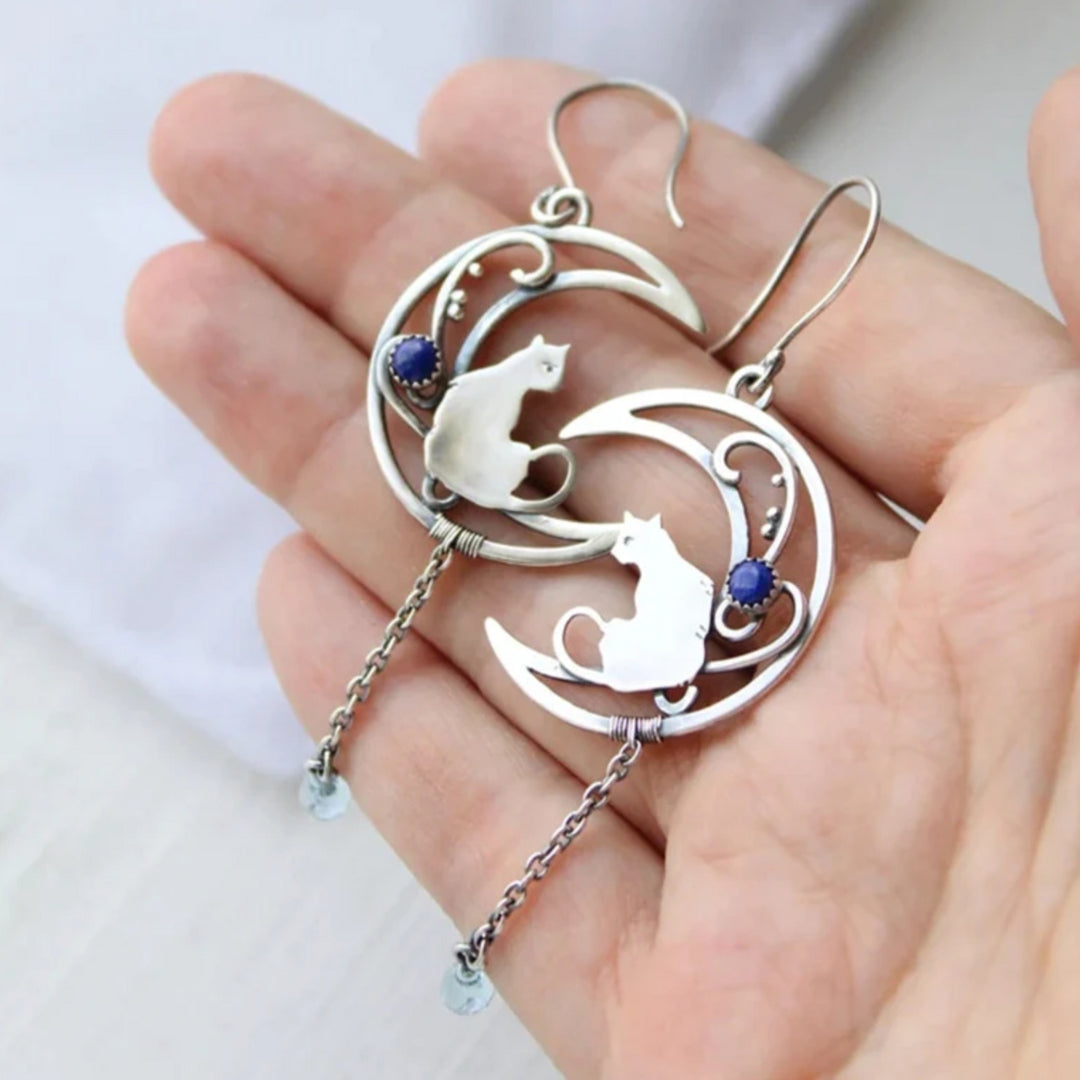 Blå Zirkonia Katt Boho Örhängen i Sterlingsilver