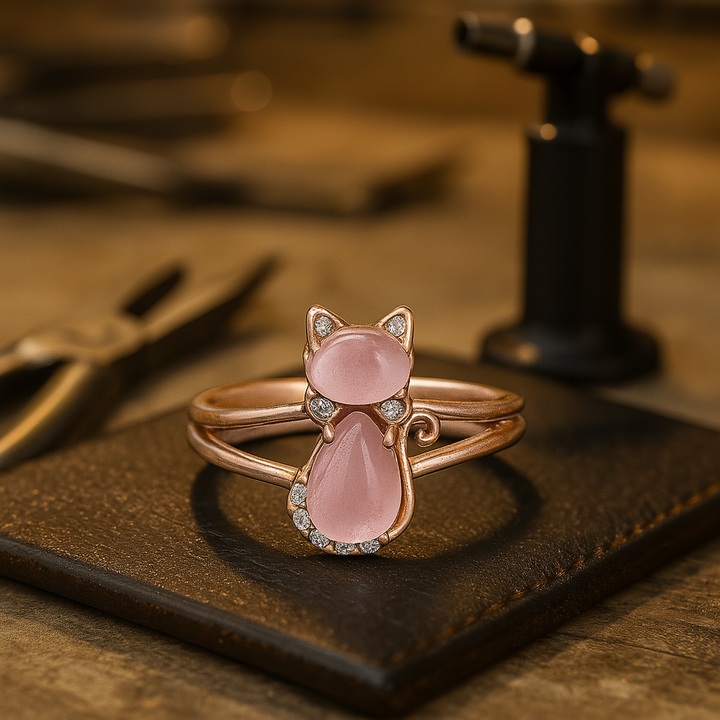 Kattring i roséguld