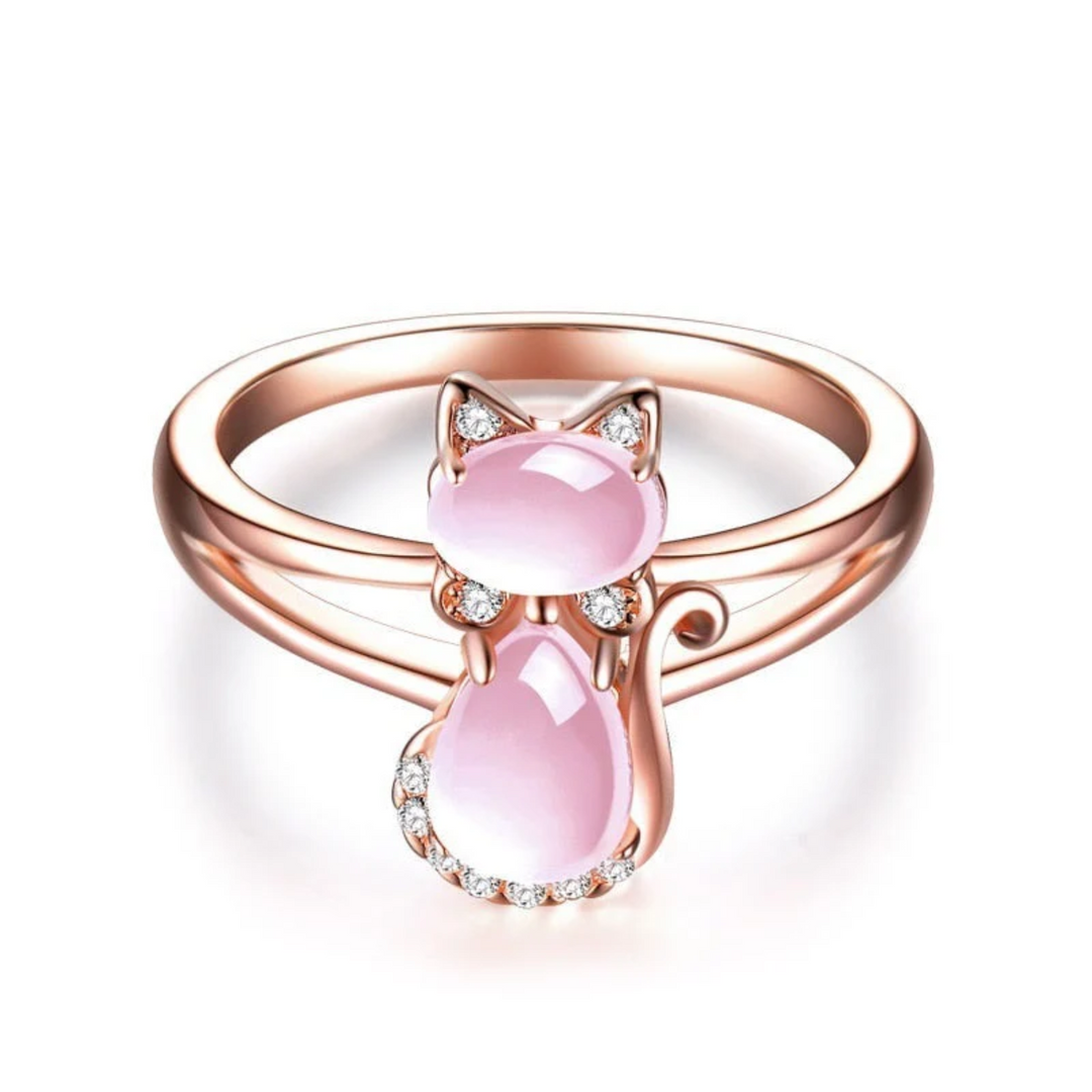 Kattring i roséguld