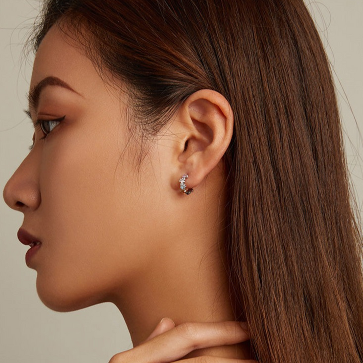 Färgglada tassar hoops i sterlingsilver