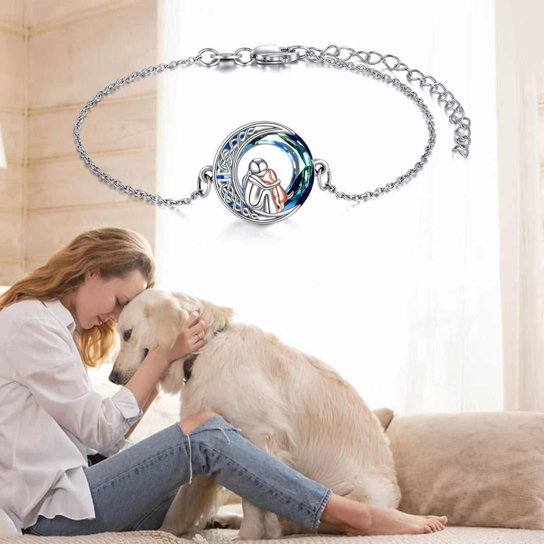 Justerbar hundhalsbandsarmband i sterling silver