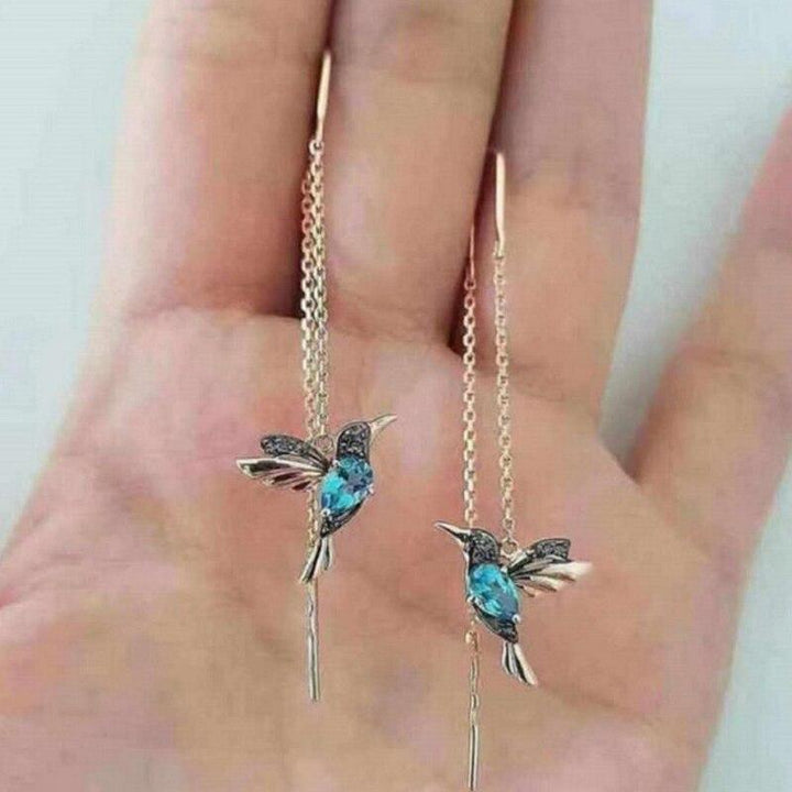 Kolibri emalj- och zirkoniainläggningar örhängen