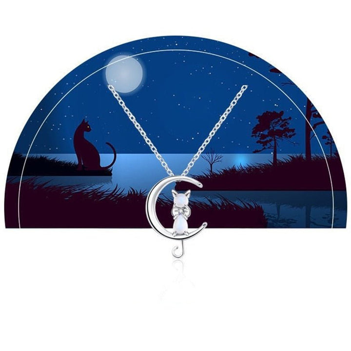 Månstenscrescents och katt halsband