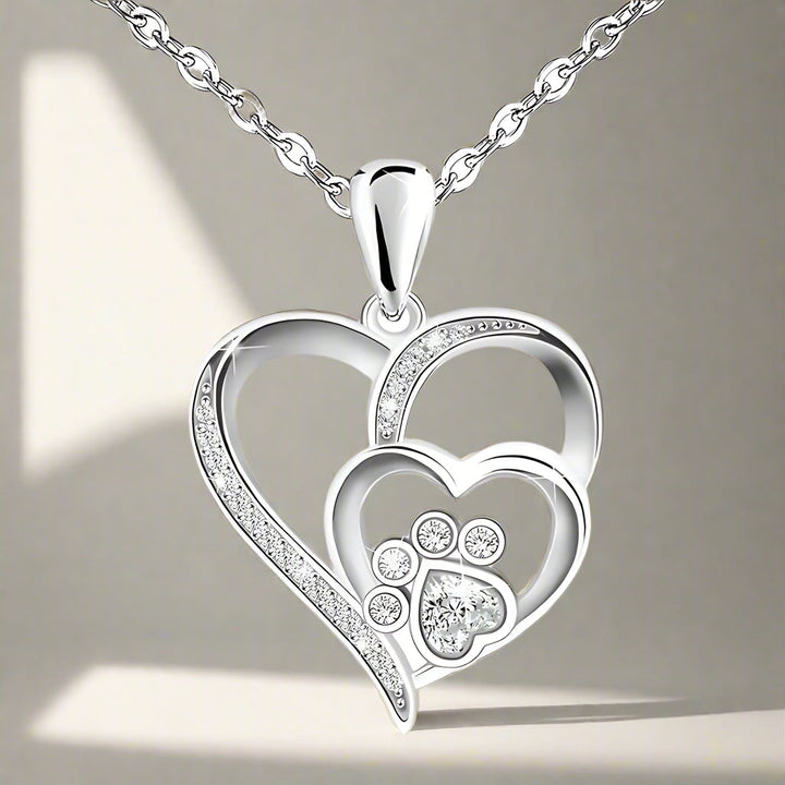 Sterling Silver Fågel- och Hjärtkedja med Zirkonia
