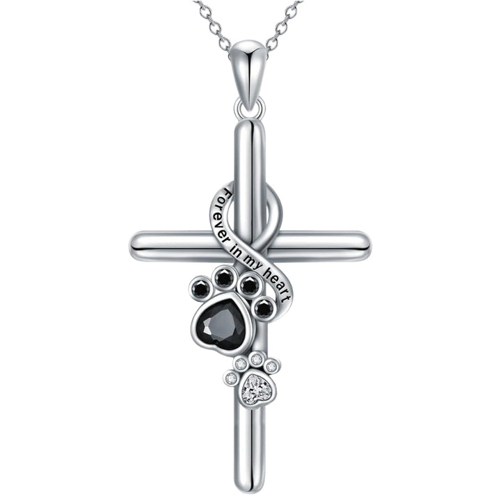 925 Sterling Silver Paw & Kors Halsband